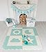 Interlocking Foam Baby Play Mat Tiles - Large Non-Toxic Puzzle Floor Mat for Kids, 61” x 61” Nursery Crawling Mat, Safe & Protective for Infants & Toddlers Duck Egg Blue & White