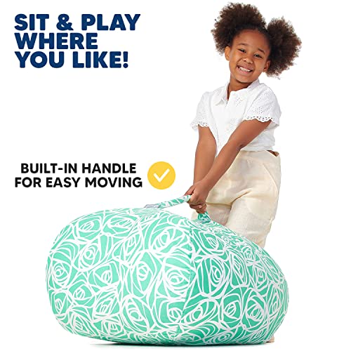Stuffed Animal Storage Bean Bag Toy Storage Organizer and Bean Bag Chair for Kids Holds up to
