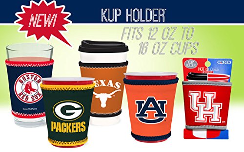 Kolder NCAA Logo Coolie Cup Holder Sleeve Fitting Plastic Cups, Pint Glasses, Coffee Cups, Ice Cream, Etc. - Neoprene and Bottomless (Notre Dame)