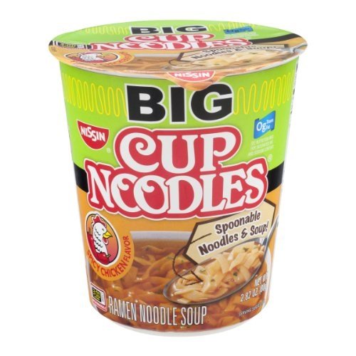 Nissin Big Cup Noodles Spicy Chicken Flavor, 2.82 OZ (Pack of 6)