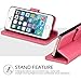iPhone SE Case, iPhone 5s Case, TUCCH Wallet Cases for iPhone SE/iPhone 5s / iPhone 5, Flip Leather Slim Folio Book Cover with Credit Card Slots, Cash Clip, Stand Holder, Magnetic Closure, Hot Pink