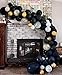 Vivuzono Balloon Garland Kit Black Gold White Assorted Balloons Strip Tape Ribbon Balloon Tying Tool Graduation Birthday Party Supplied