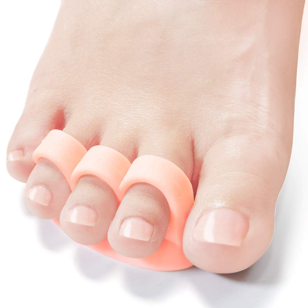 Welnove Hammer Toe Crests Pads 10 PCS Gel Toe Straightener Cushion Support (3 Loops Beige) Pain Relief for Hammer Toe, Overlapping Toes, Curled Toe