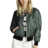 ZZhong Women's Zipper Closure Biker Coat Fashion Lightweight Bomber Jacket