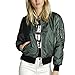 ZZhong Women's Zipper Closure Biker Coat Fashion Lightweight Bomber Jacket