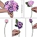 Artiflr Artificial Flowers Rose Bouquet 2 Pack Fake Flowers Silk Plastic Artificial White Roses 18 Heads Bridal Wedding Bouquet for Home Garden Party Wedding Decoration (Purple-Pink)