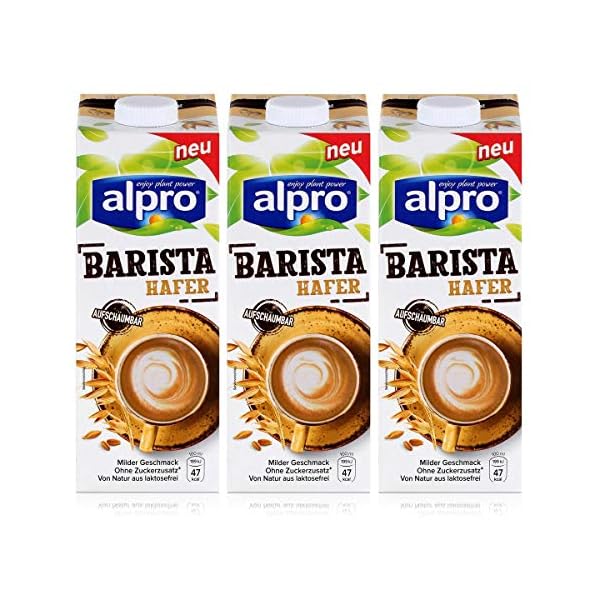 Alpro Barista Hafer 1L - Biologischer Haferdrink - Aufschäumbar - Milder Geschmack - Von Natur aus laktosefrei (3er Pack…