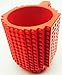 Build-on Brick coffee Mug (Red) - Coffee mug +2 box bricks, BPA-free Coffee Mug Lego Style Puzzle Mugs, Building Blocks Water Bottle Tea Cup, Plastic Mug for Coffee Tea Beverage Drinking