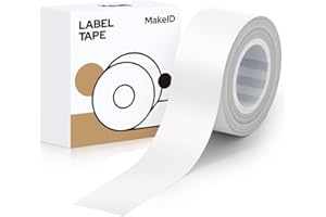 MakeID 0.63" x 13' Label Tape Compatible with MakeID Label Makers L1 Q1 E1 Refills Waterproof Laminated Custom Stickers Office Labels Replacement 16mm x 4m