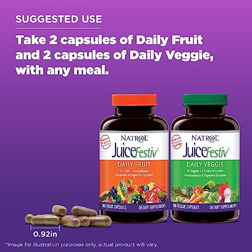 Natrol Juicefestiv Daily Fruits & Veggies Capsules, with SelenoExcell