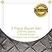 Sweet Home Collection 3 Piece Luxury Pinch Pleat Pintuck Fashion Duvet Set, Queen, Gray