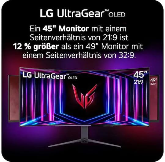Ultragear™ 45GX950A-B.AEU (45 Zoll) 21:9 Curved 800R 5K2K OLED Gaming-Monitor, 165Hz/330Hz, AMD FreeSync™ Premium Pro, DisplayHDR™ True Black 400, 2X HDMI 2.1, Schwarz