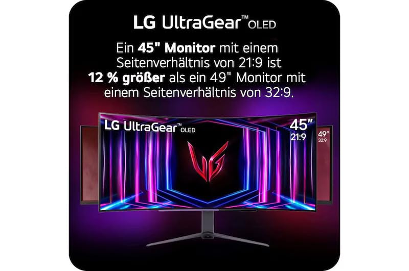 LG Ultragear™ 45GX950A-B.AEU (45 Zoll) 21:9 Curved 800R 5K2K OLED Gaming-Monitor, 165Hz/330Hz, AMD FreeSync™ Premium Pro, DisplayHDR™ True Black 400, 2X HDMI 2.1, Schwarz 5