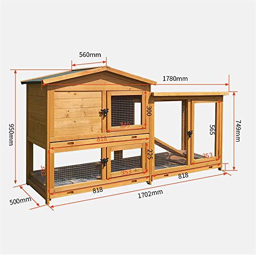 JHKGY Hühnerstall Hühnerstall Aus Holz,Hühnerstall Kaninchenstall Käfig Henne Holzhaus,Mit Lüftungstür, Abnehmbares… – Bild 8
