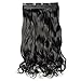 Sexybaby Curly 150G Synthetic Fiber Hair Extensions Clip-in 29 Inches with 5 Clips (Dark Black)
