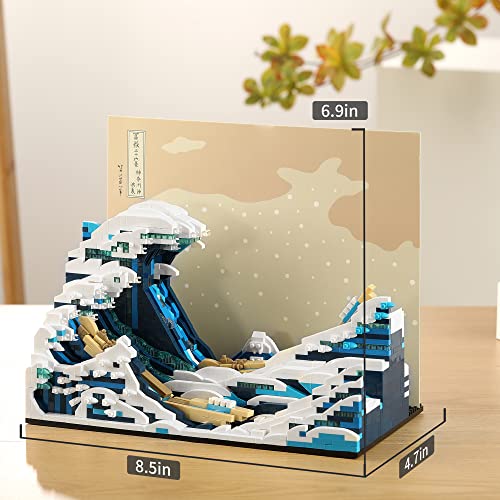 MACTANO The Great Wave Micro Mini Building Block Set for Adult, Japan