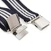 Bundle Monster 4pc Unisex Mens Suspender - Light Stripe Design X-Back Adjustable Clip