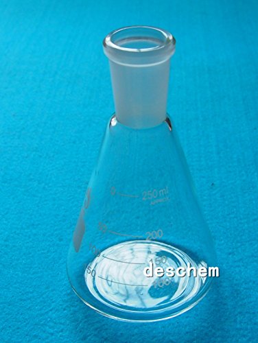 Deschem 250ml,24/40,Glass Erlenmeyer Flask,Chemistry Conical Bottle,Laboratory Glassware - Thumbnail 6