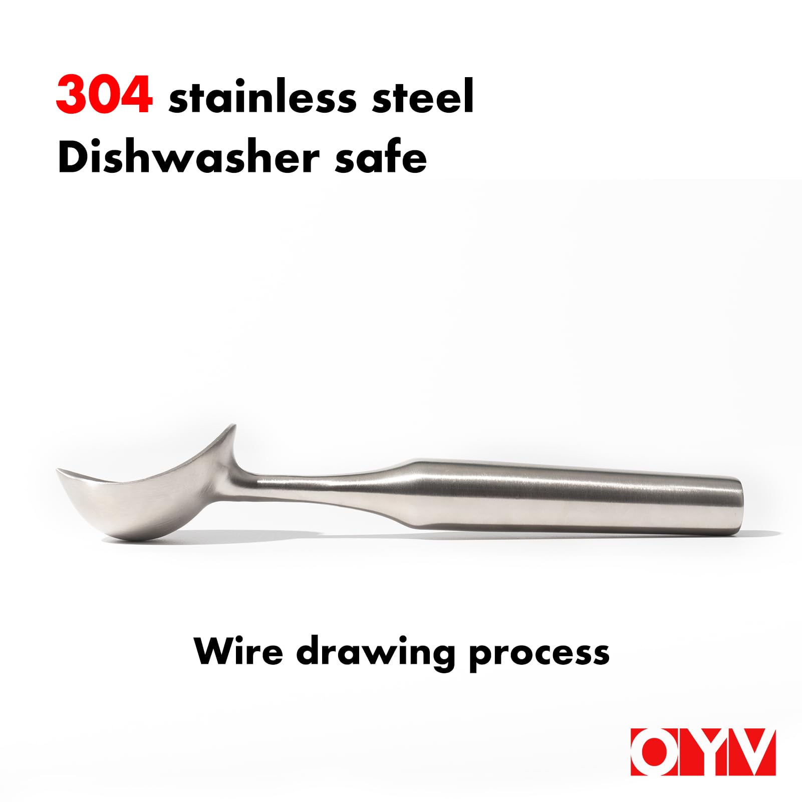 Stainless Steel Ice Cream Scoop, Ergonomically Designed Handle for Comfort, Heavy Duty Ice Cream Scooper, One-Piece Design Ice Cream Scoops, Dishwasher Safe.