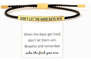 KHKINDPRO Dont Let The Hard Days Win Bracelet for Women Men, Handmade Braided Adjustable Wrap Stainless Steel To My Daughter/Best Friend Inspirational Gifts Ladies Jewelry