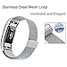GEAK Fitbit Charge 2 Bands Metal,Milanese Loop Stainless Steel Replacement Accessories Magnetic Metal Large Bands for Fitbit Charge2,Silver