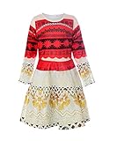 ReliBeauty Girls Princess Moana Costume Long Sleeve Dress up, Red, 2T-3T