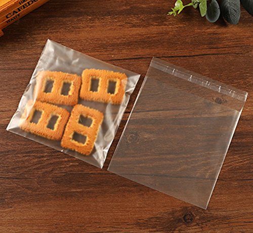 image for Scholmart 200 pcs Adhesive Treat Bags Clear - Self Sealing OPP Plastic