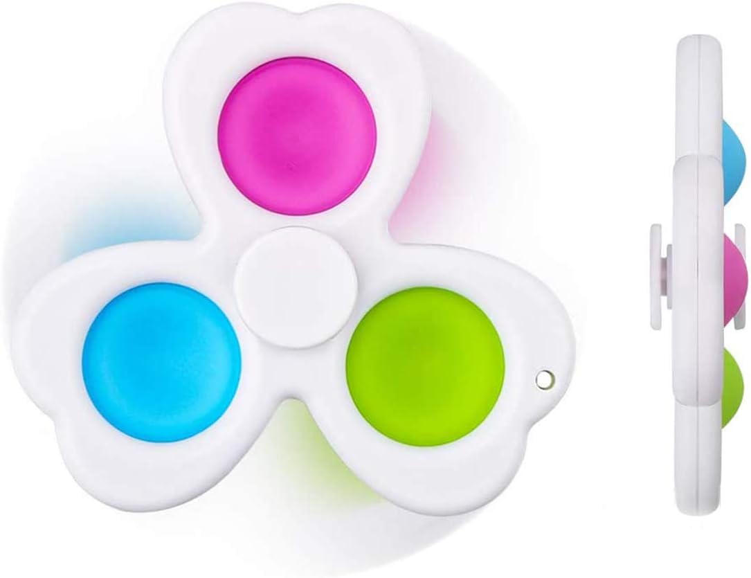 Simple Dimple Fidget Toys,Push Pop Bubble Fidget Spinner for Adult or Children 2 in 1 Fidget