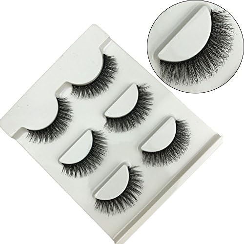 FOND Black Long Thick False Eyelashes Natural 3D Eye Lashes Cross Fashion Extension for Makeup 3 Pairs