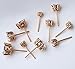 Women's 18K Gold Plated CZ Stud Earrings Simulated Diamond Round Crystal Cubic Zirconia Ear Stud Set （6 prong 5 Pairs)