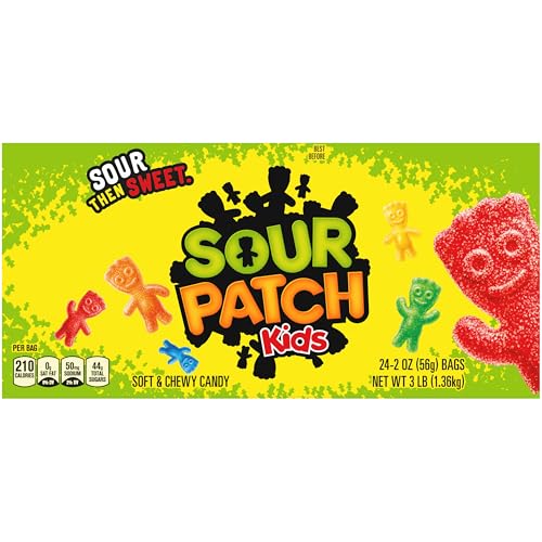 SOUR PATCH KIDS SOFT & CHEWY GUMMY CANDY, BULK CANDY, 24 – 2 OZ BAGS