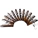 Clutter Mate - Set of 12 - Wood Pant Hangers with Locking Bar, Premium Light Walnut Finish for Pants and Slacks