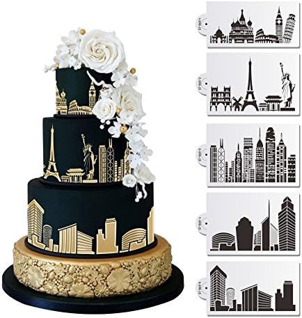 Plastic Civic Architecture Stencils Cake Decorating Stencil Fondant Decor Stencil Mold By Art Kitchenware Color White St- 865 (611553840465)