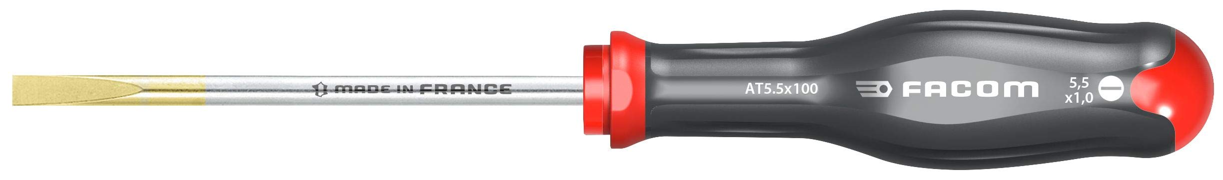 FACOM AT5,5X100 PROTWIST Screwdriver for Slotted Screws - countersunk Blade 5,5 mm x 100 mm — image 1
