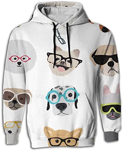 Dlqafr Many Dog With Sunglasses Bts Sweatshirt Best Drawstring Navy Hoodie