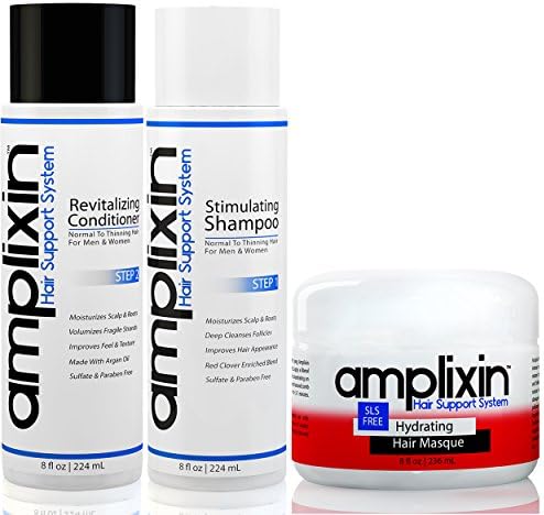 Amplixin Hair Loss Stimulating Shampoo &amp; Revitalizing Conditioner With Hydrating Hair Masque Bundle - Trusted Hair Treatment Against Thinning Hair &amp; Bladness - 1 Month Supply