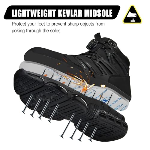 PAQOZKC Men's Women's Waterproof Safety Boot Safety Boots Steel Toe Cap Air Cushion Lightweight Comfortable Safety Trainers 3-13 UK