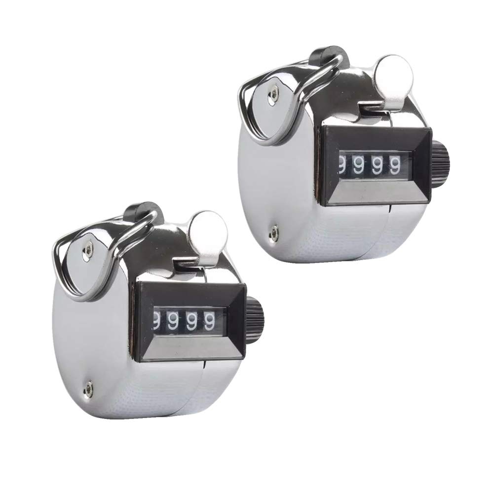YARADECRO Hand Tally Counting Clicker Counting, 2pcs Digit Number Lap Counter Stainless Steel Hand Held Mechanical