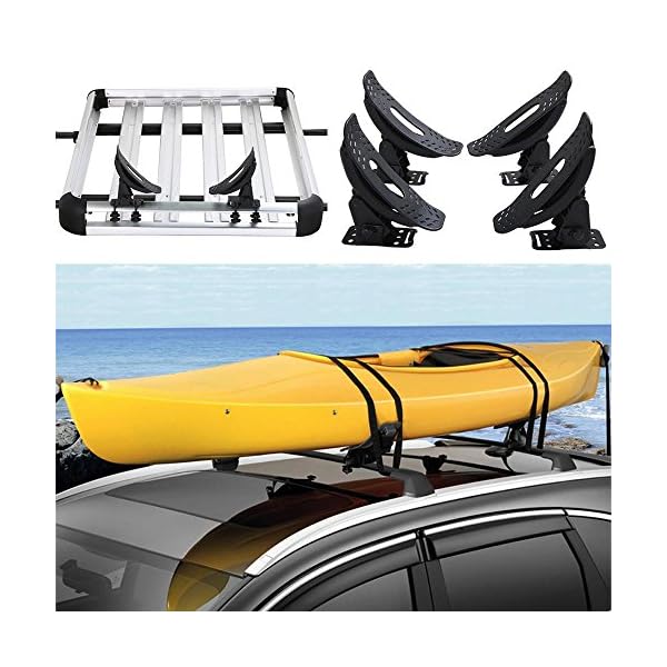 Yaheetech-Universal-Kayak-Carrier-Roof-Rack-Cross-Bars-Saddles-Cradle-Canoe-Sail-Boat-Black