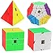 D-FantiX Speed Cube Bundle, Moyu Mofang Jiaoshi Megaminx Pyramid Skewb Square-1 Cube Stickerless Non-Cubic Cubing Classroom Gift Box