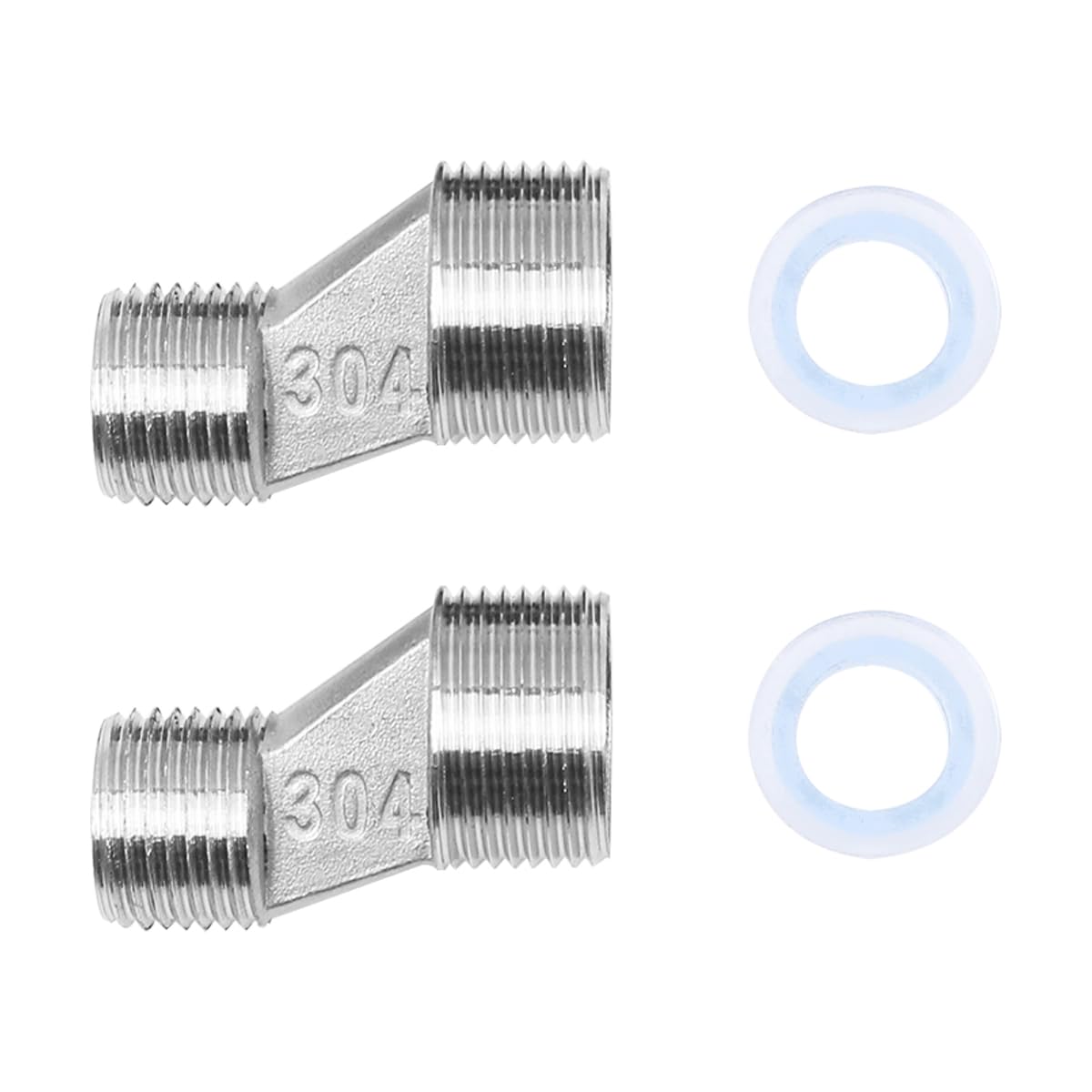 ANCLLO 2PCS S-Connector 1/2 Inch Male to 3/4 Inch Male Thread Offset Adapter Mounting Hardware for Bathroom Wall Tub Faucet Exposed Shower System