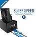 Sabrent USB 3.0 to SATA Dual Bay External Hard Drive Docking Station for 2.5 or 3.5in HDD, SSD with Hard Drive Duplicator/Cloner Function [4TB Support] (EC-HDD2)