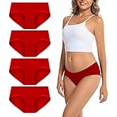 AMZCHPC Women's Cotton Underwear Hipster Panties Style Underpant 4 Pack