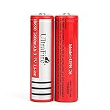 UltraFire 18650 Battery 3.7V 2600mAh MAX Li-ion Rechargeable Battery Button Top Battery (2 Piece)