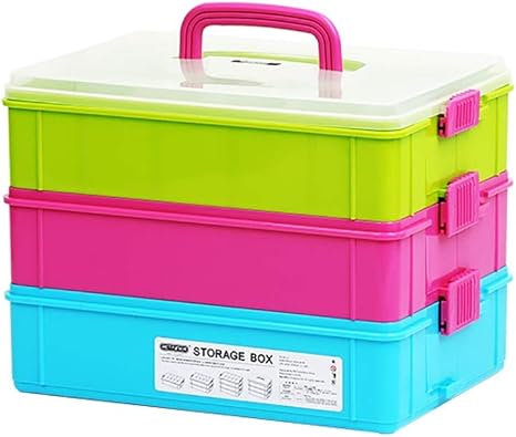 Amazon 収納ボックスプラスチック3階透明カバー子供のおもちゃ仕上げボックス多色 色 I 収納ケース ボックス オンライン通販