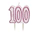 Unique Party 34435 - Glitz Pink 100th Birthday Candle