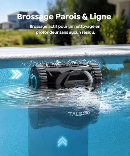 TALOSBO C1 Pool Robot Bottom and Walls, Water Line, Double Filter, Wireless Pool Robot, 7 Cleaning Modes, 180 Min Autonomy, Powerful Vacuum Cleaner for Pools up to 150 m²