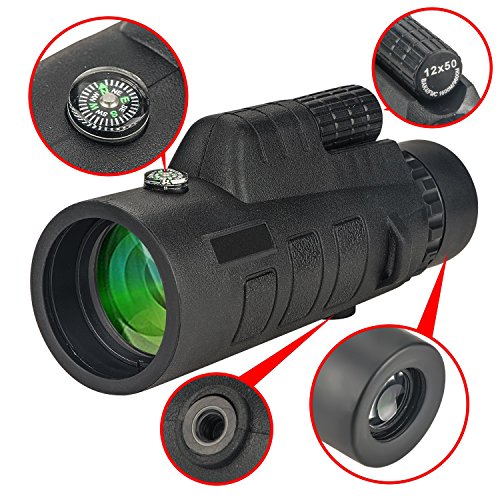 CVLIFE-12x50-Compact-Monocular-Telescope-Pocket-Mono-Spotting-Scope-With-Compass-and-Pouch