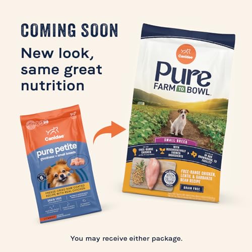 CANIDAE PURE PETITE PREMIUM FREEZE-DRIED RAW COATED DOG FOOD FOR SMALL BREEDS, REAL CHICKEN RECIPE, 10 LBS, GRAIN FREE