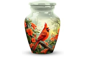 Yatskia Red Cardinal Bird Urns for Human Ashes Adult Female, Mini Funeral Burial Urn for Ashes Adult Male, Cremation Urn for Ash, (Classic Pack of 1, 3 Inch)